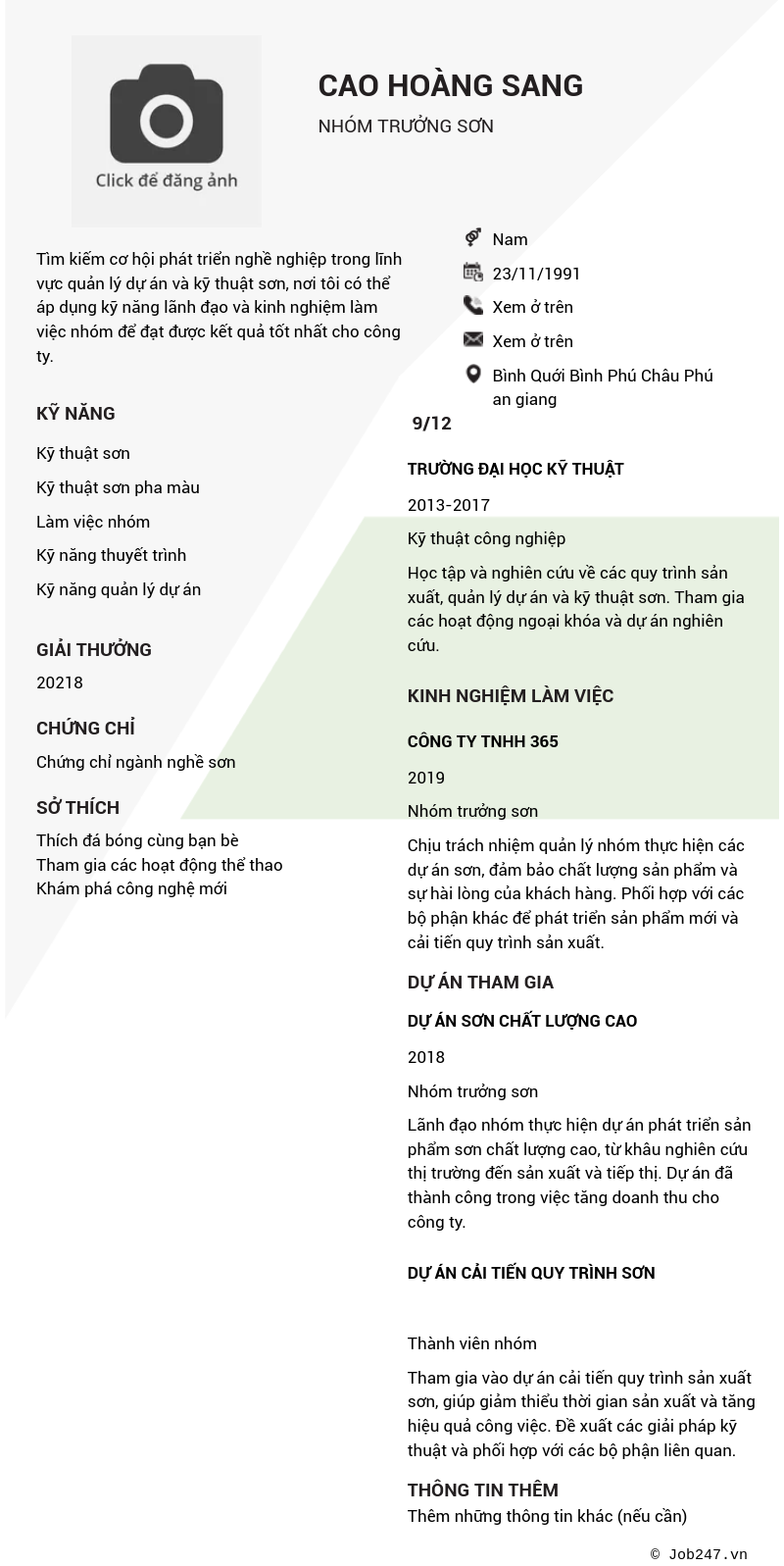 CV ứng viên