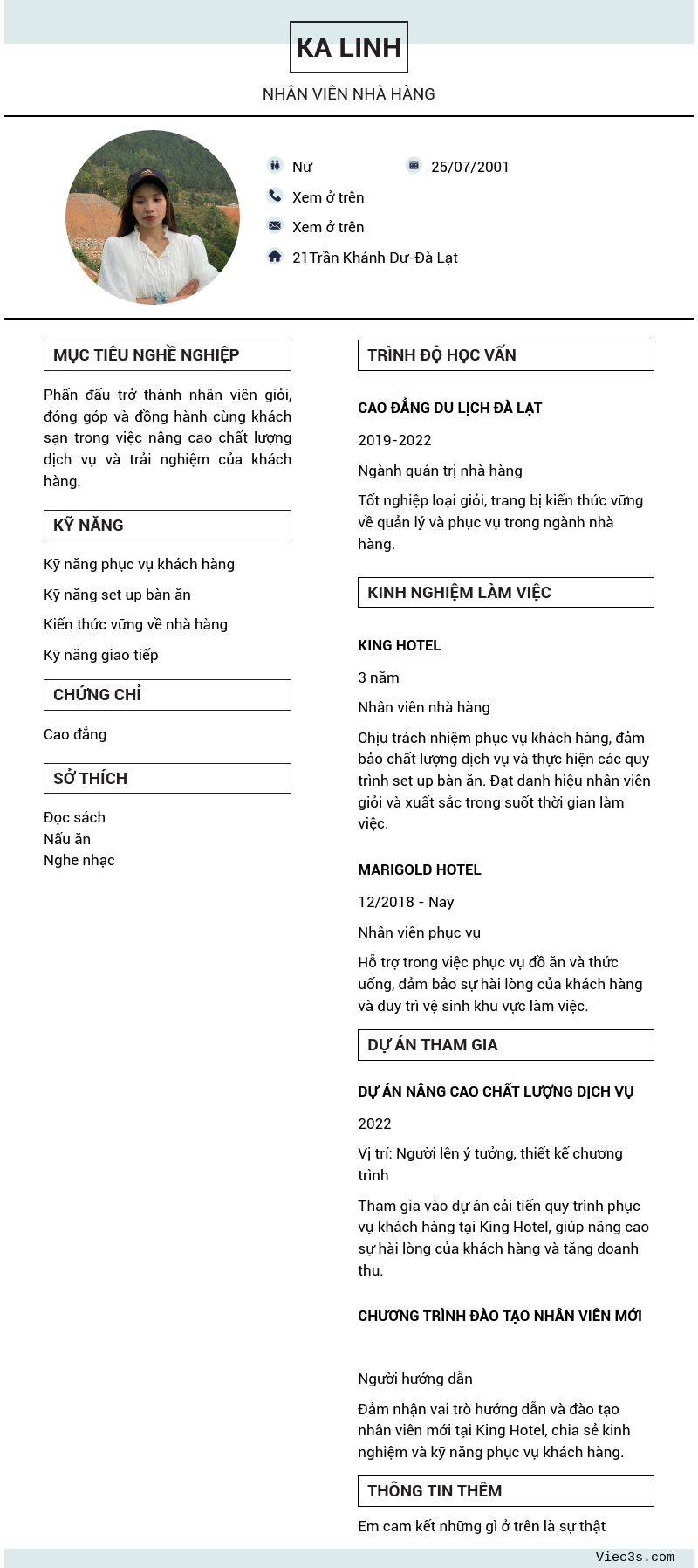 CV ứng viên