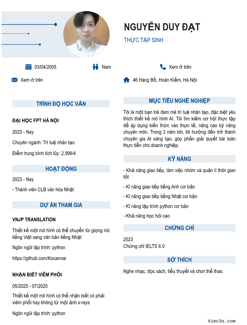 CV ứng viên