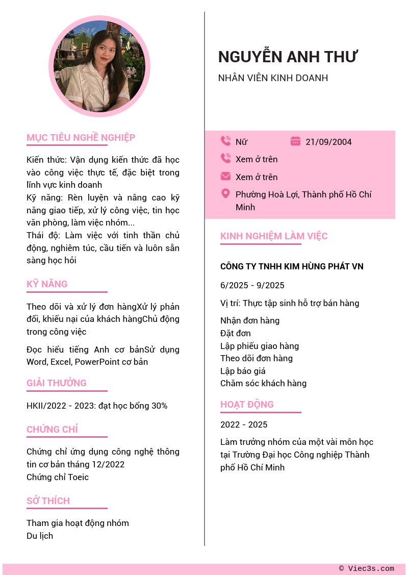 CV ứng viên