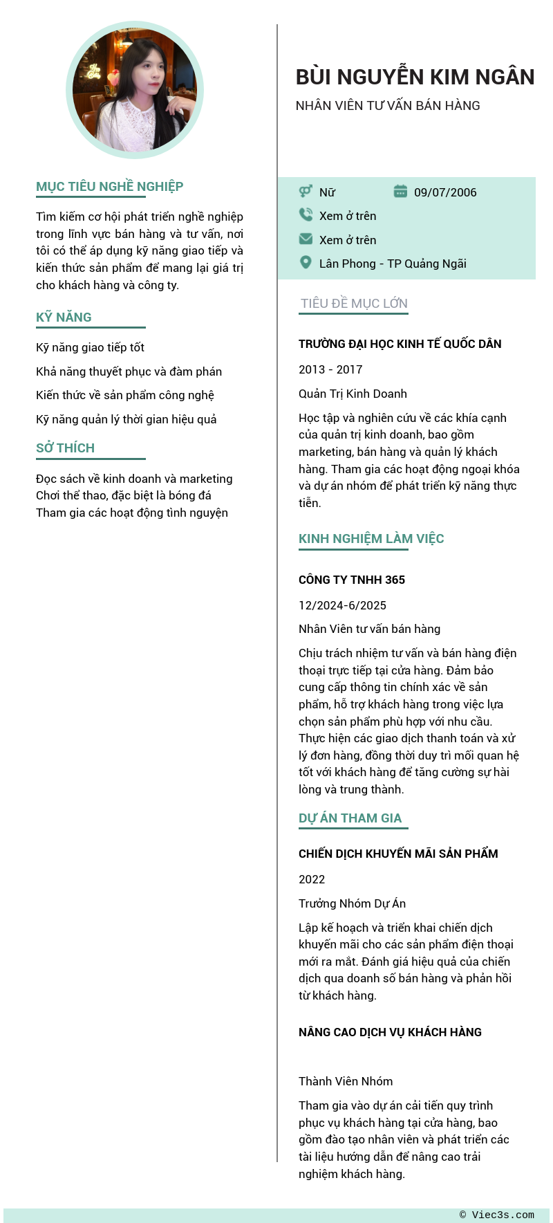 CV ứng viên