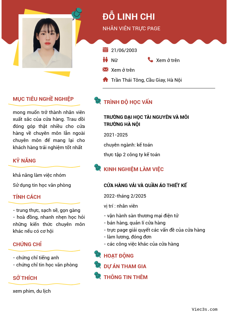 CV ứng viên