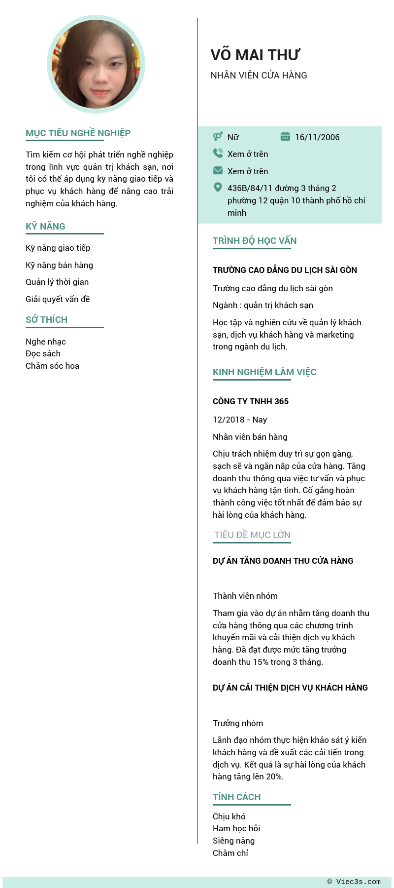 CV ứng viên