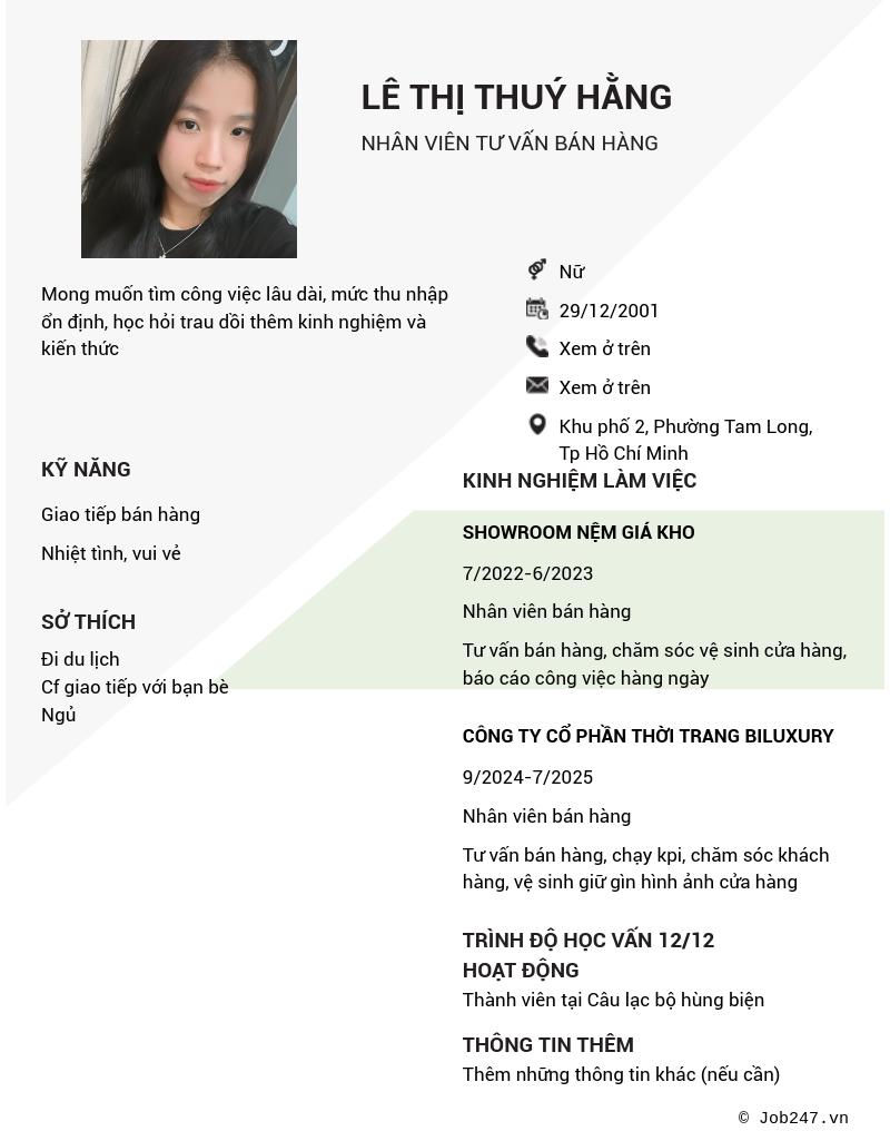 CV ứng viên
