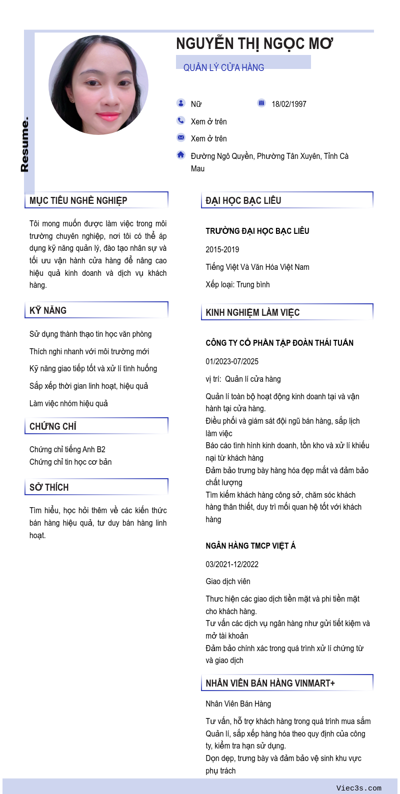 CV ứng viên
