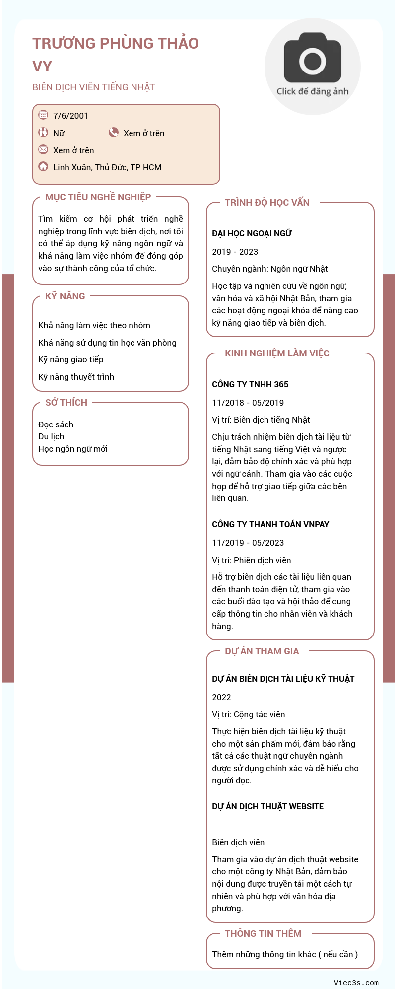CV ứng viên