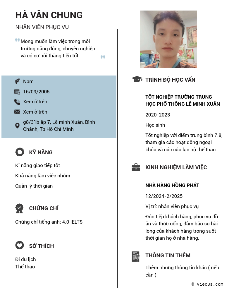 CV ứng viên