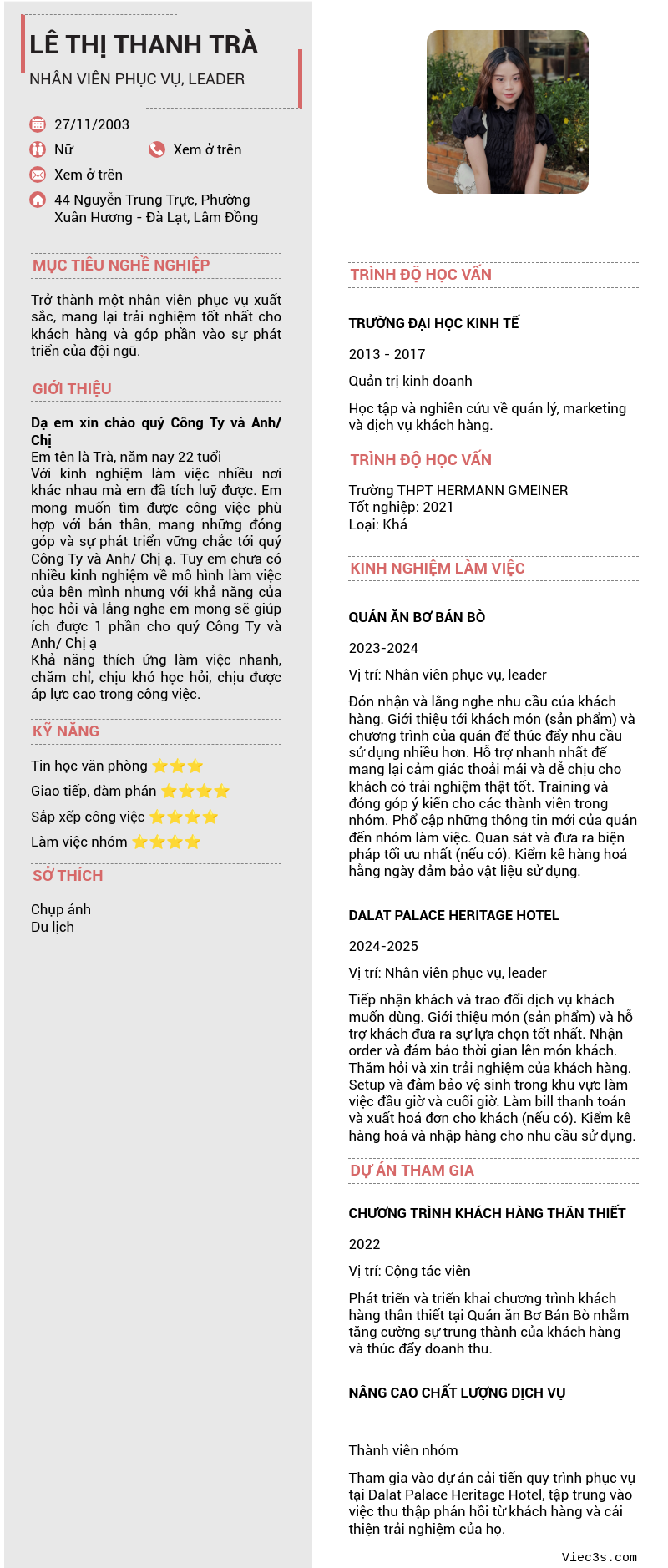 CV ứng viên