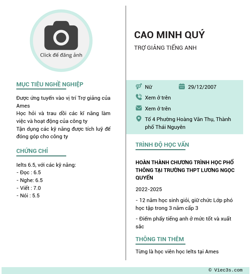 CV ứng viên