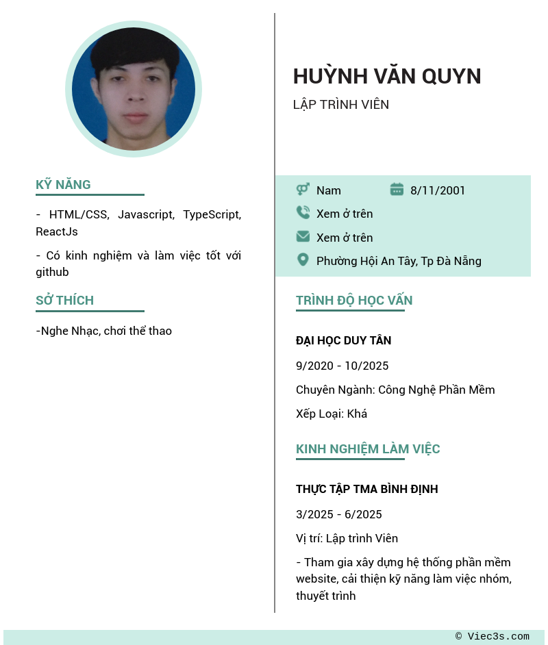 CV ứng viên