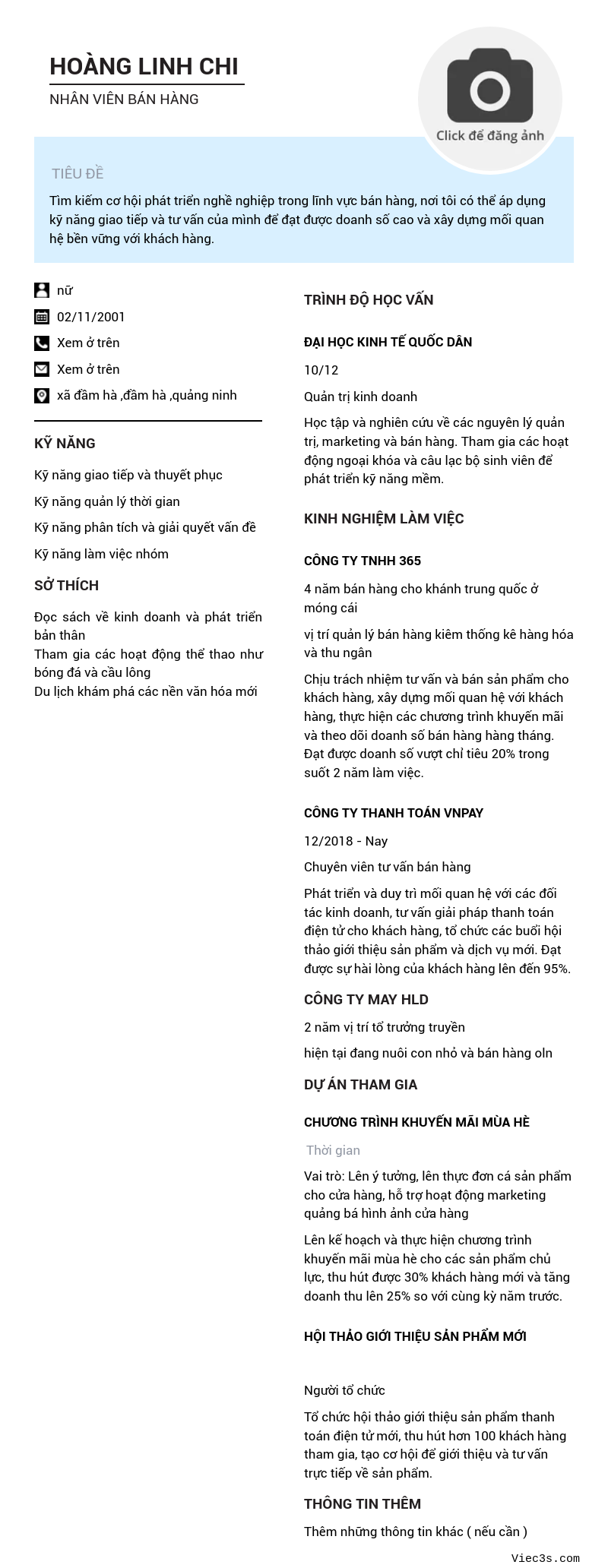 CV ứng viên