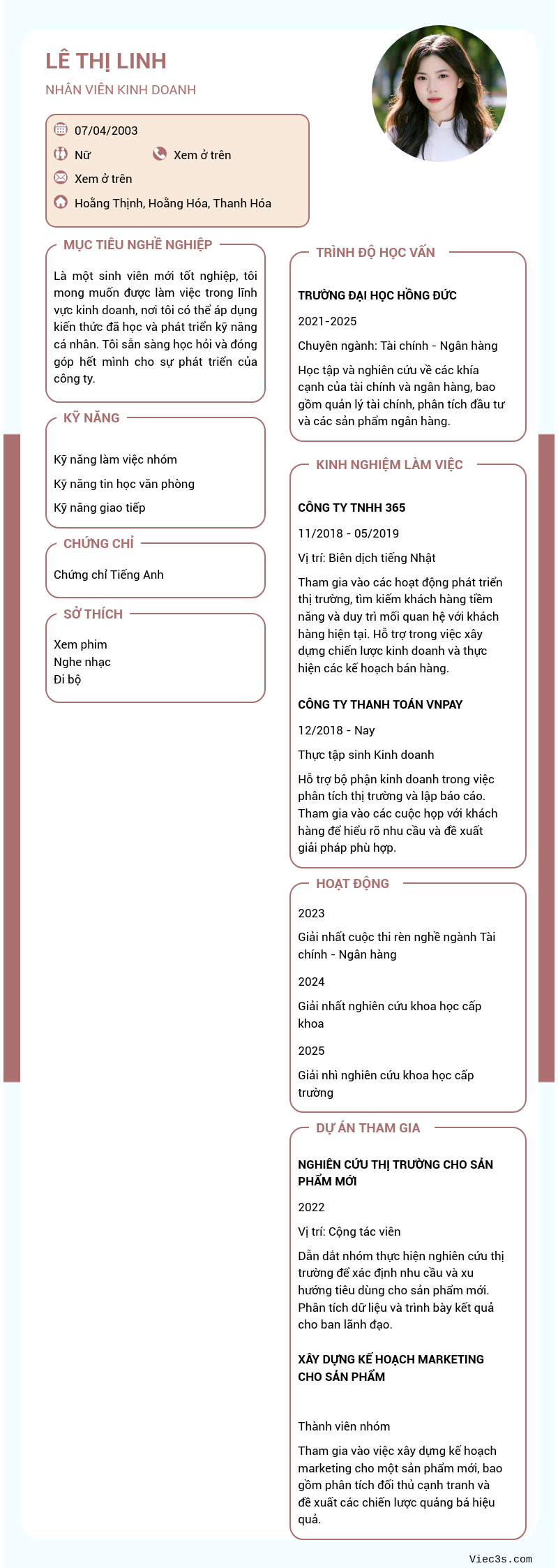 CV ứng viên