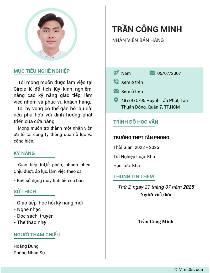 CV ứng viên