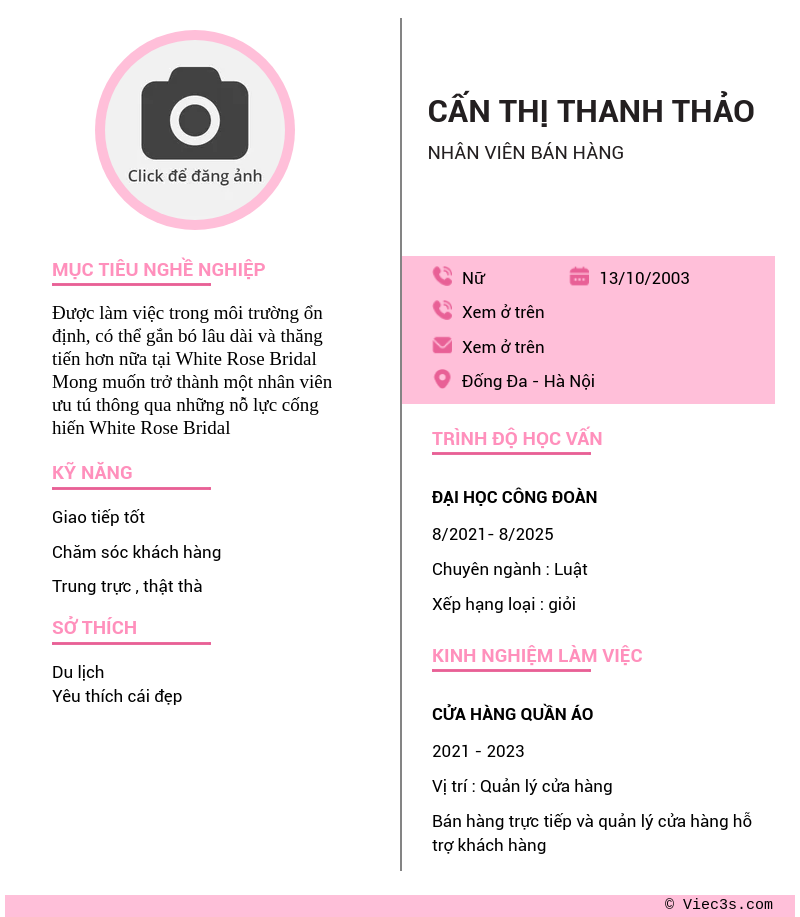 CV ứng viên