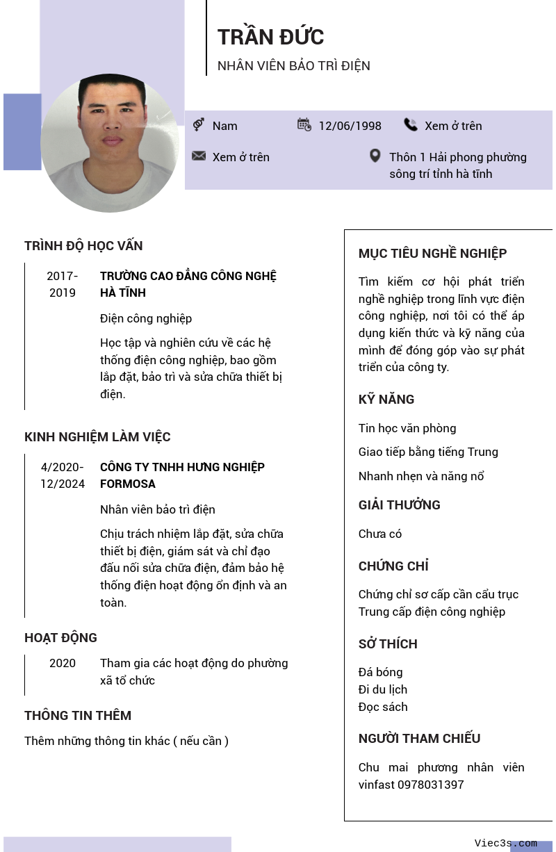 CV ứng viên