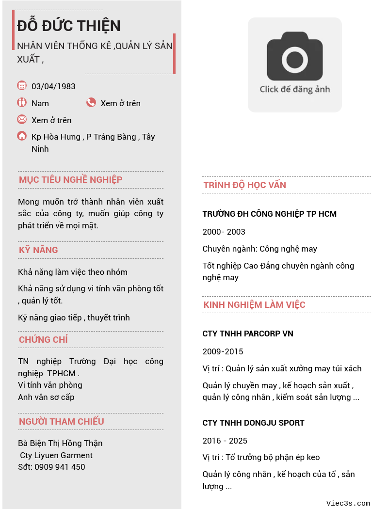 CV ứng viên