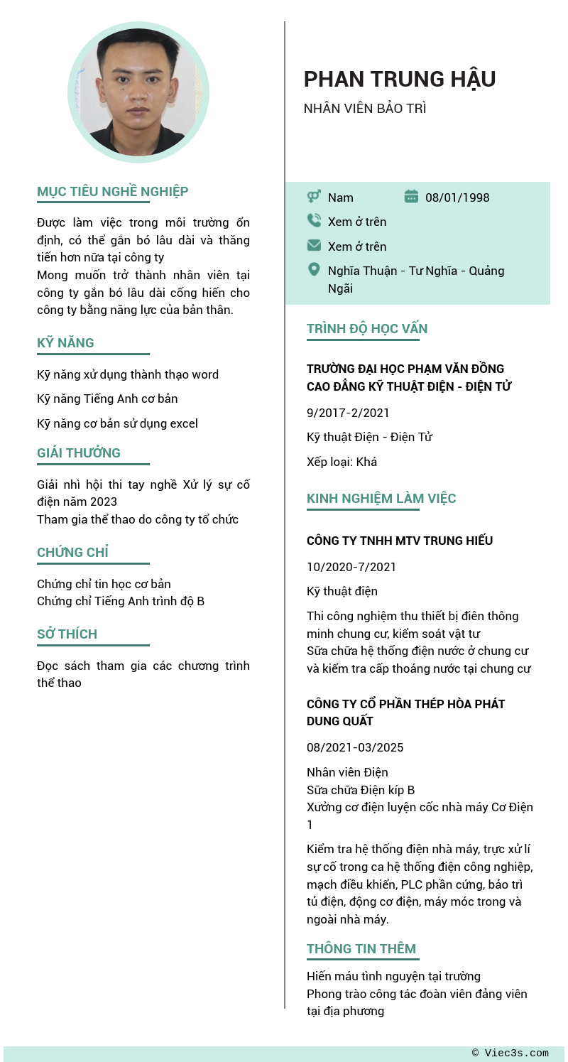CV ứng viên