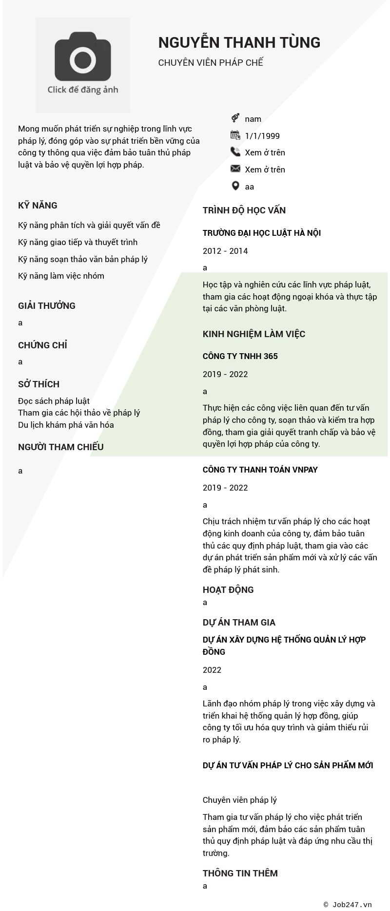 CV ứng viên