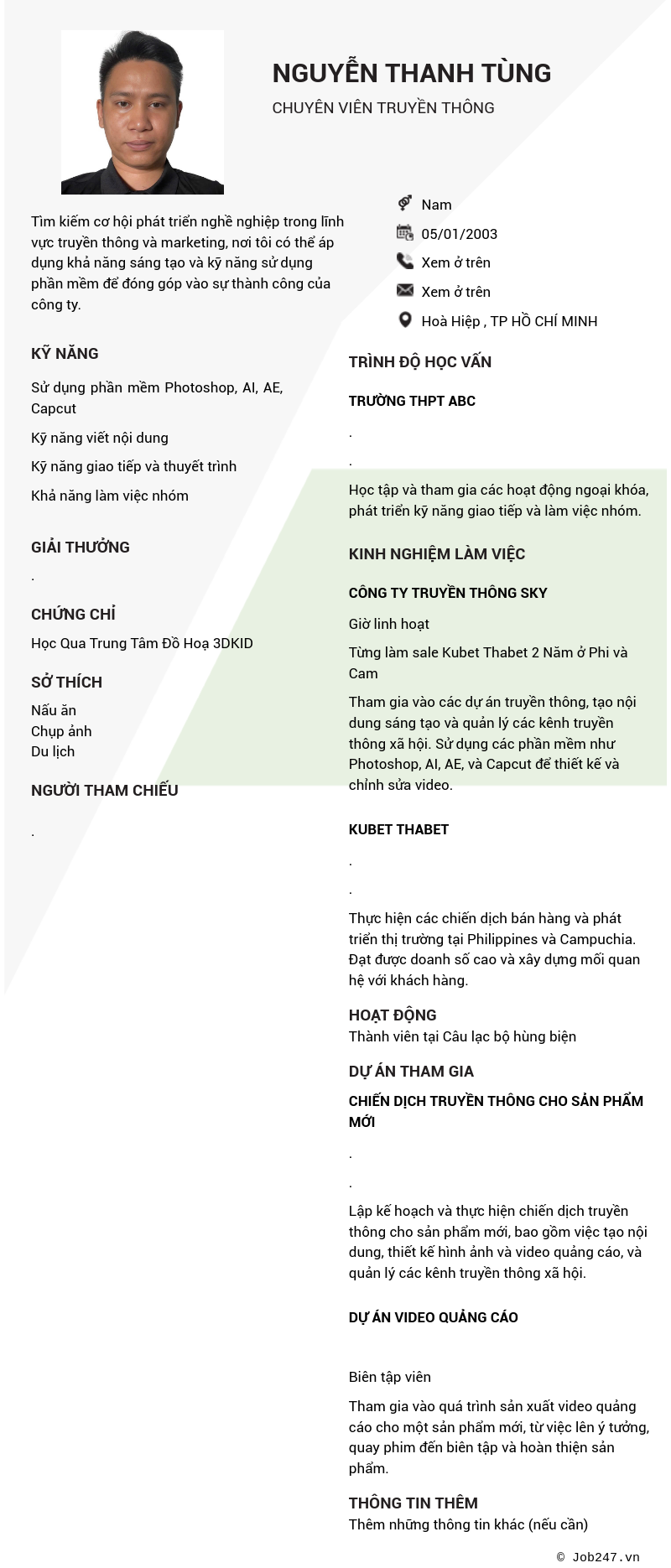 CV ứng viên