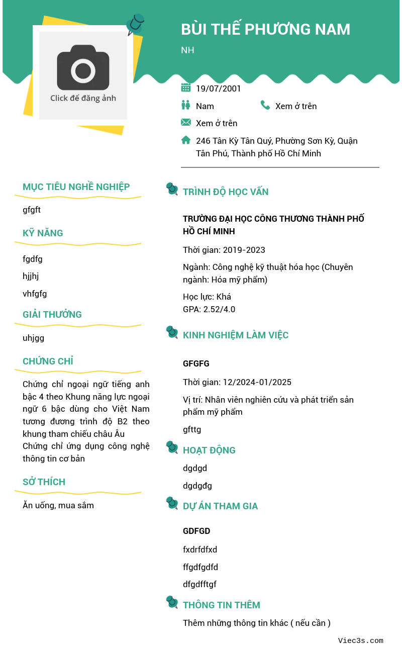 CV ứng viên