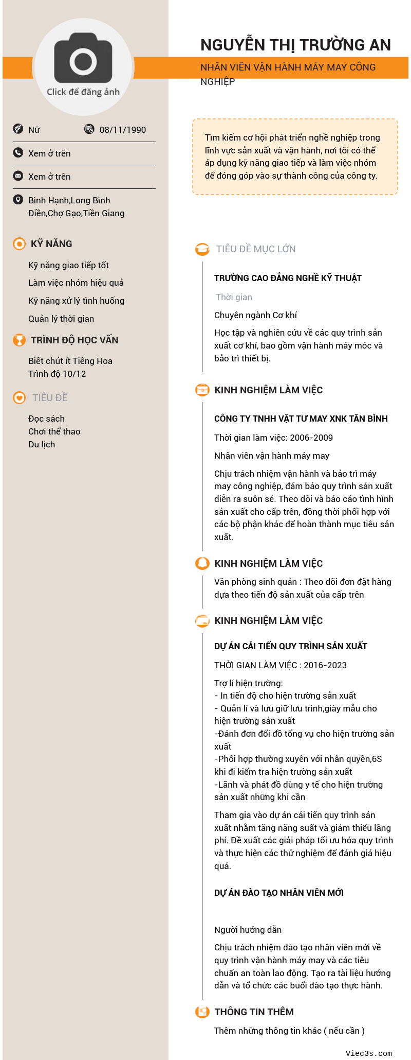CV ứng viên