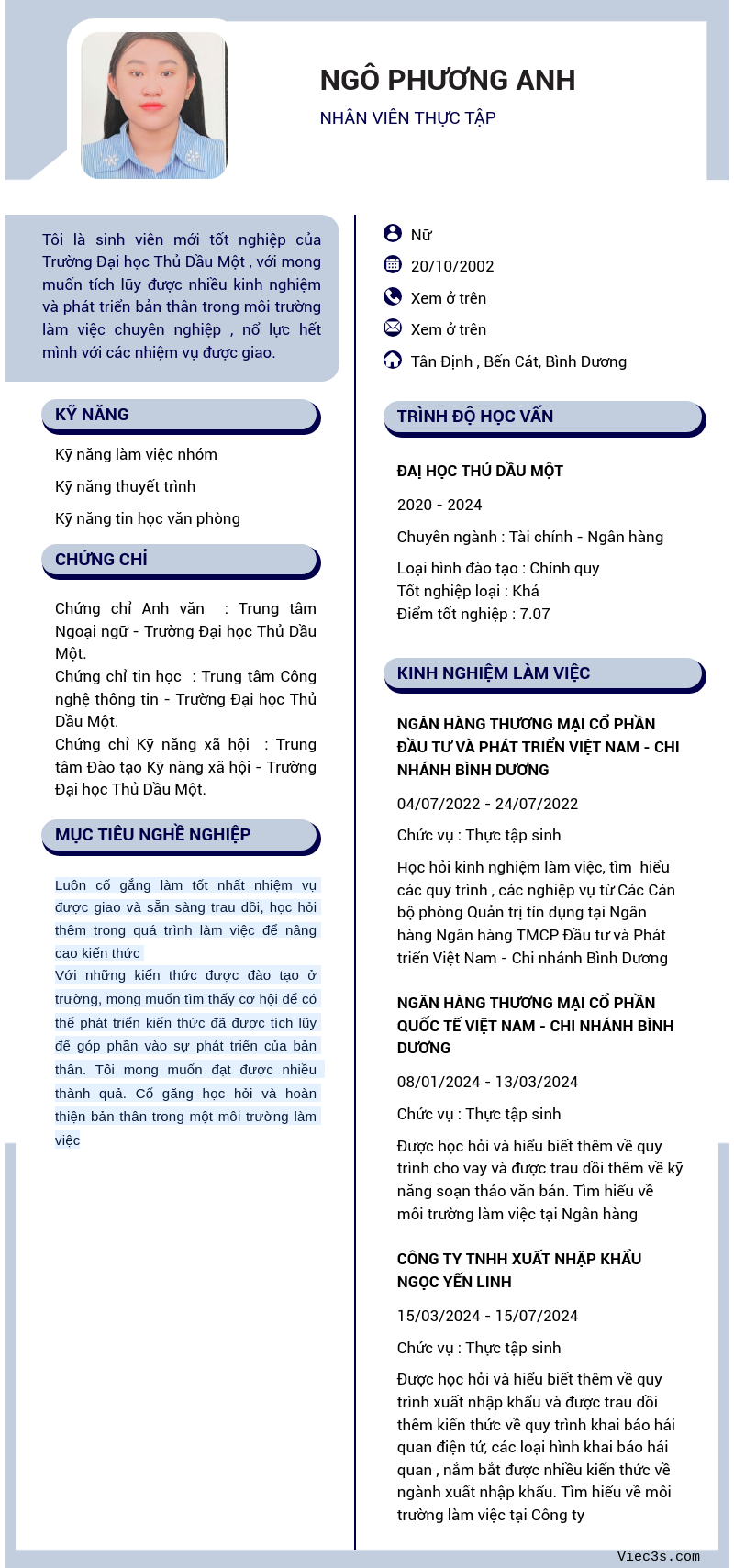 CV ứng viên