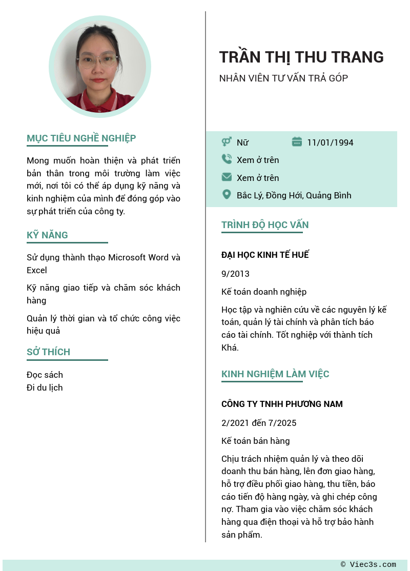 CV ứng viên
