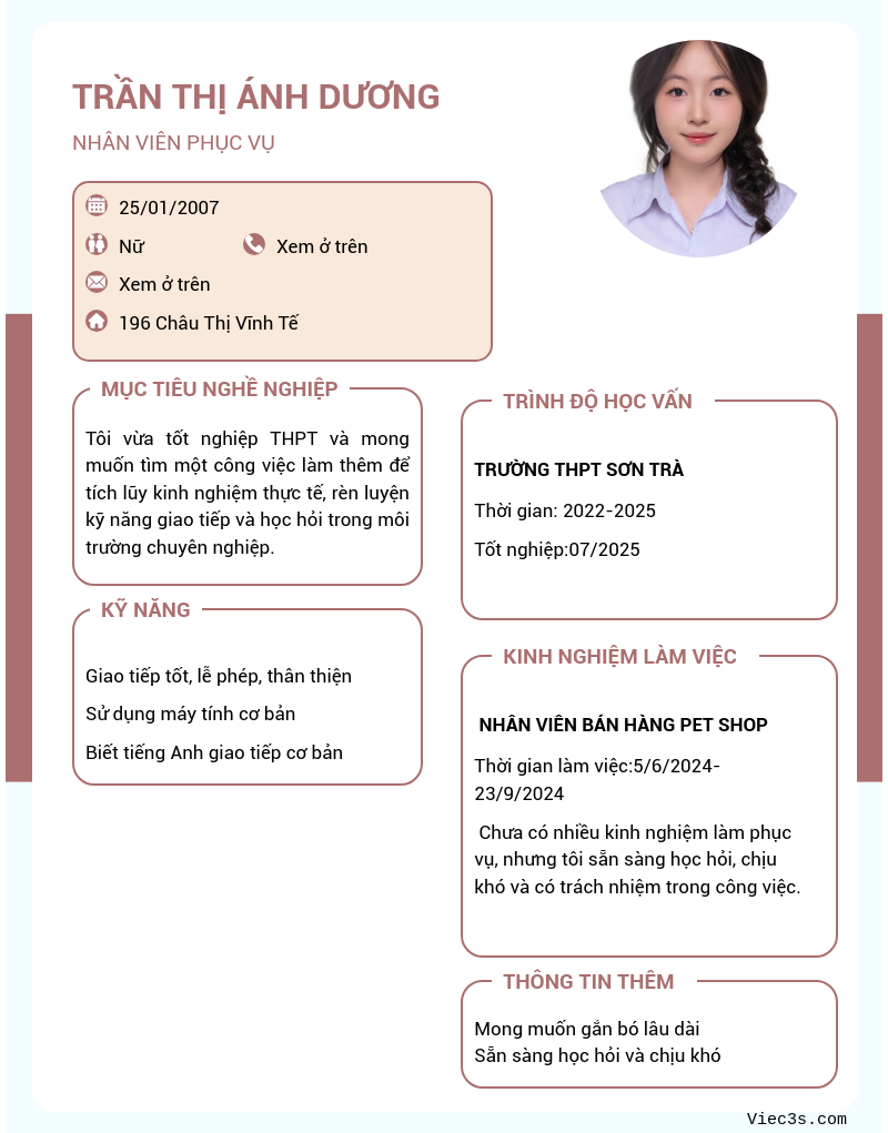 CV ứng viên
