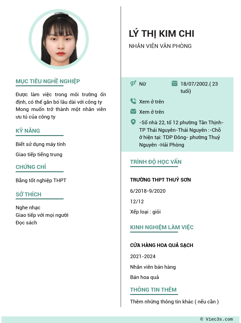 CV ứng viên