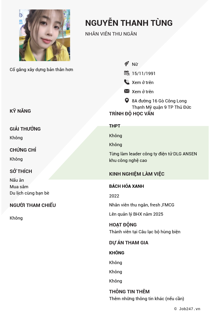 CV ứng viên