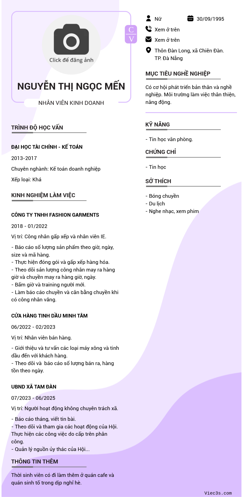 CV ứng viên