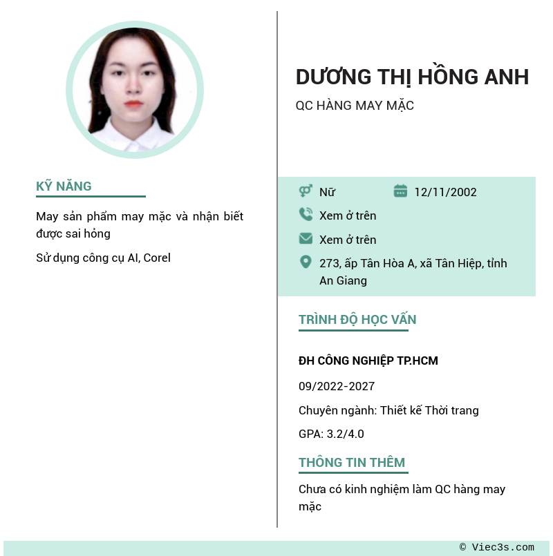 CV ứng viên