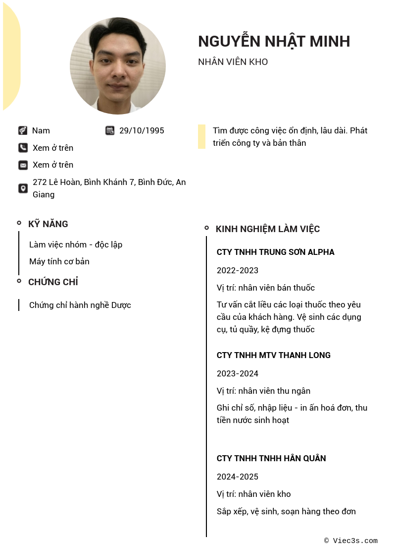 CV ứng viên