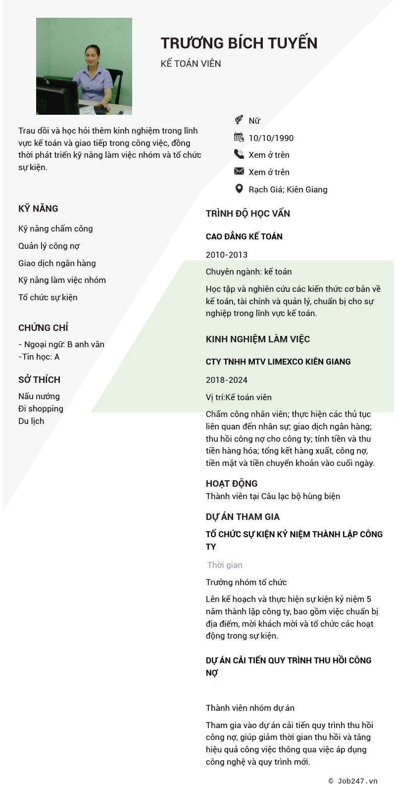 CV ứng viên