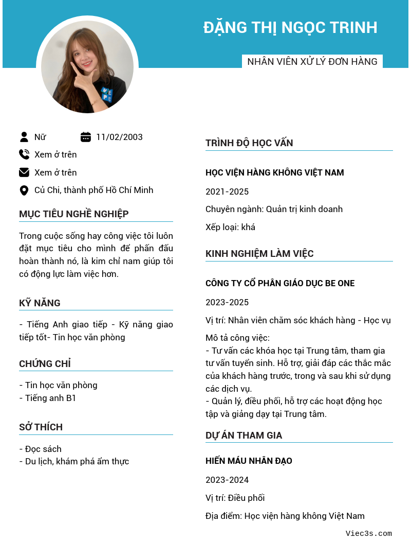 CV ứng viên