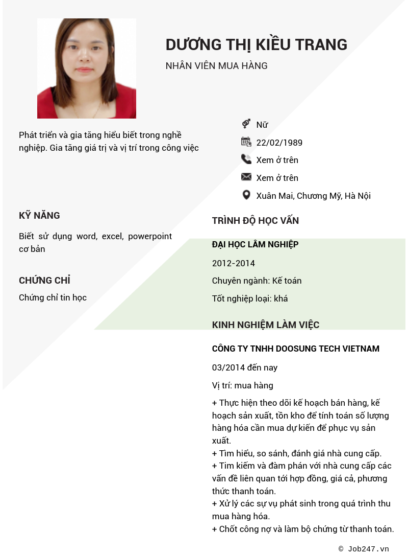CV ứng viên