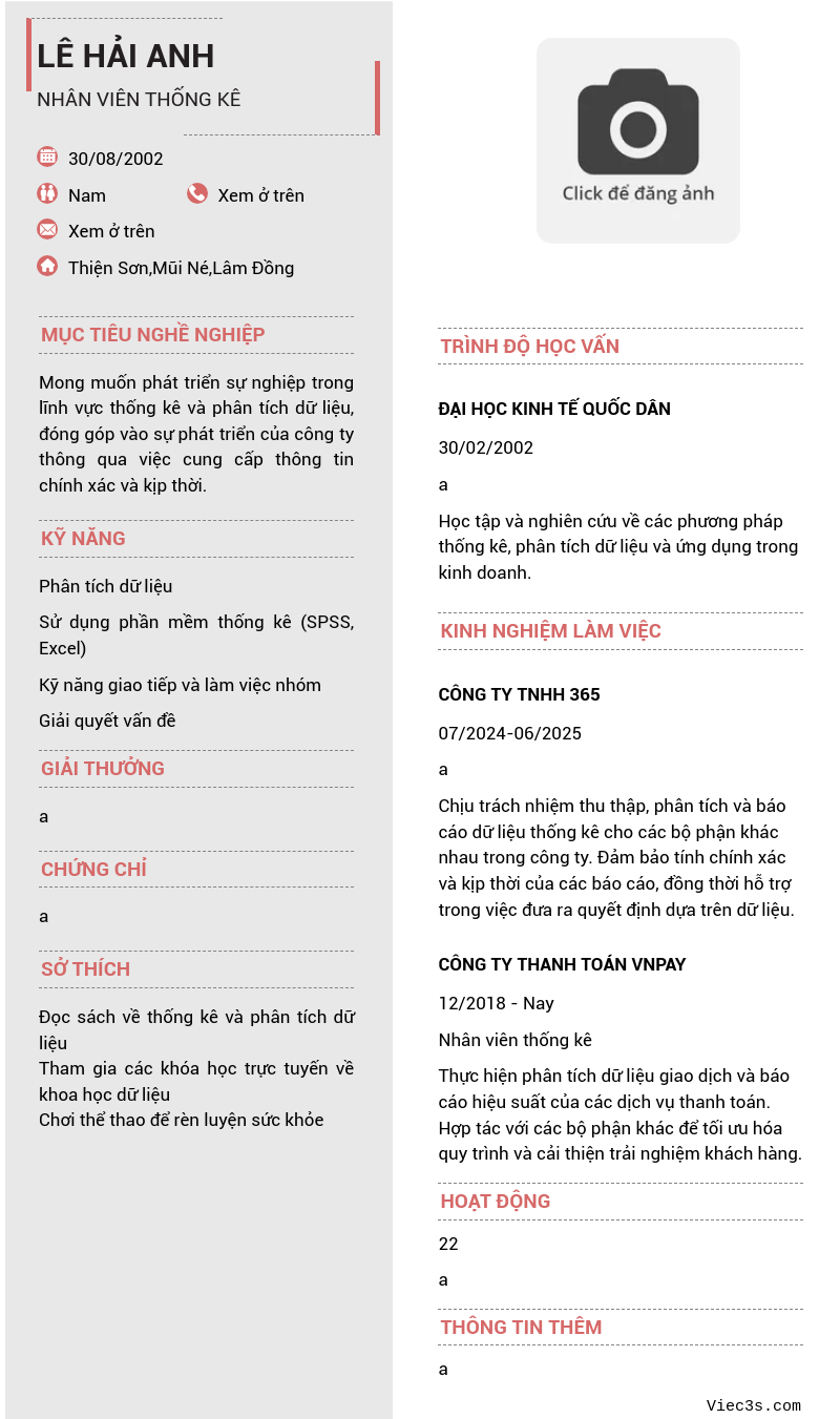CV ứng viên