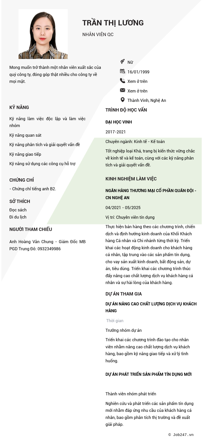CV ứng viên