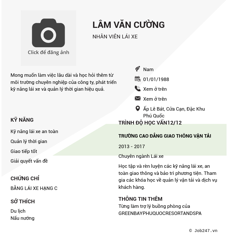 CV ứng viên