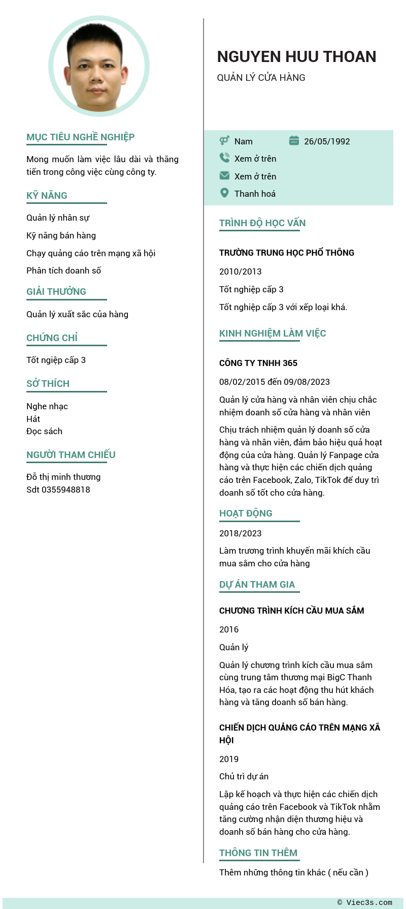 CV ứng viên