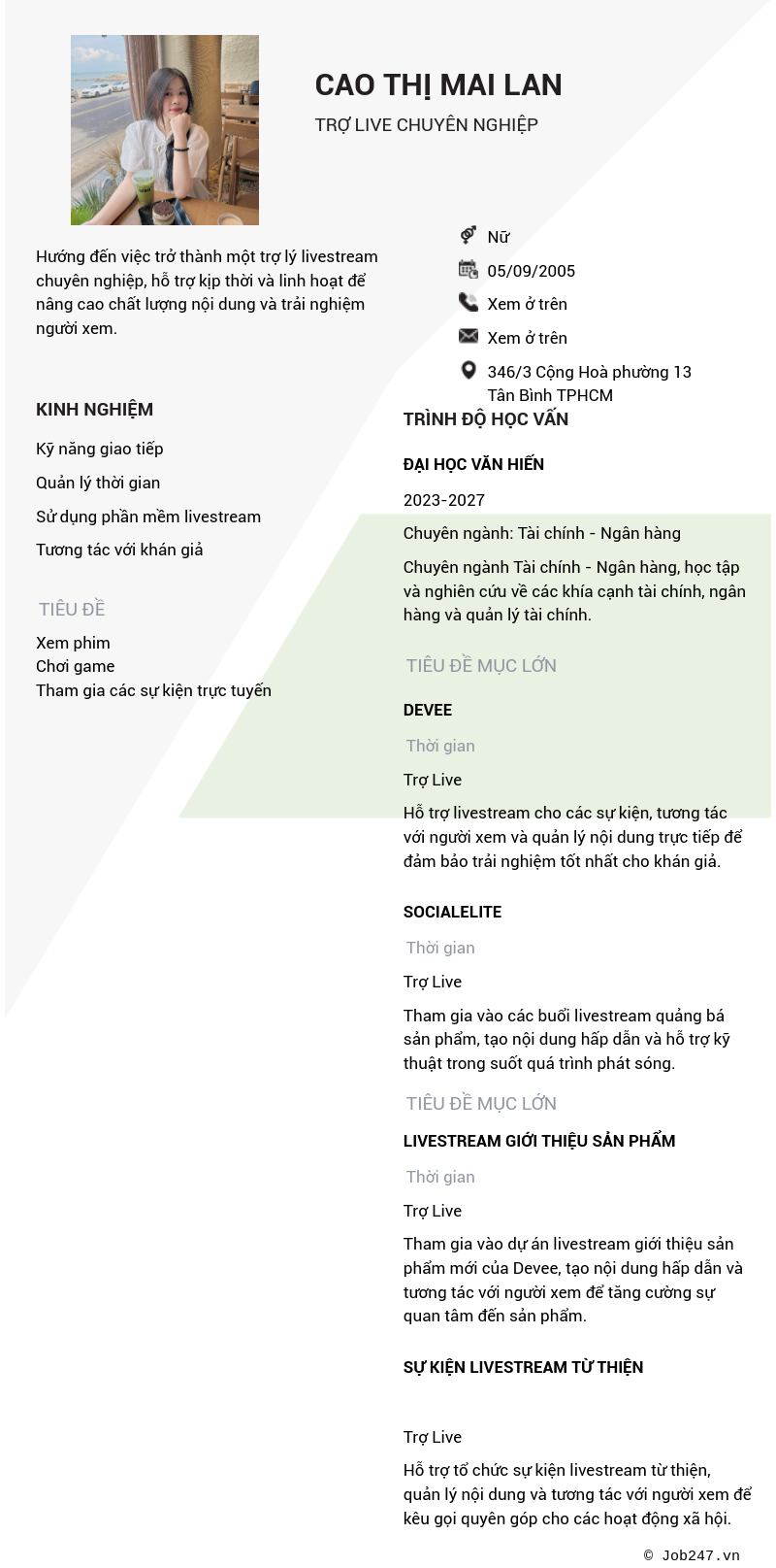 CV ứng viên