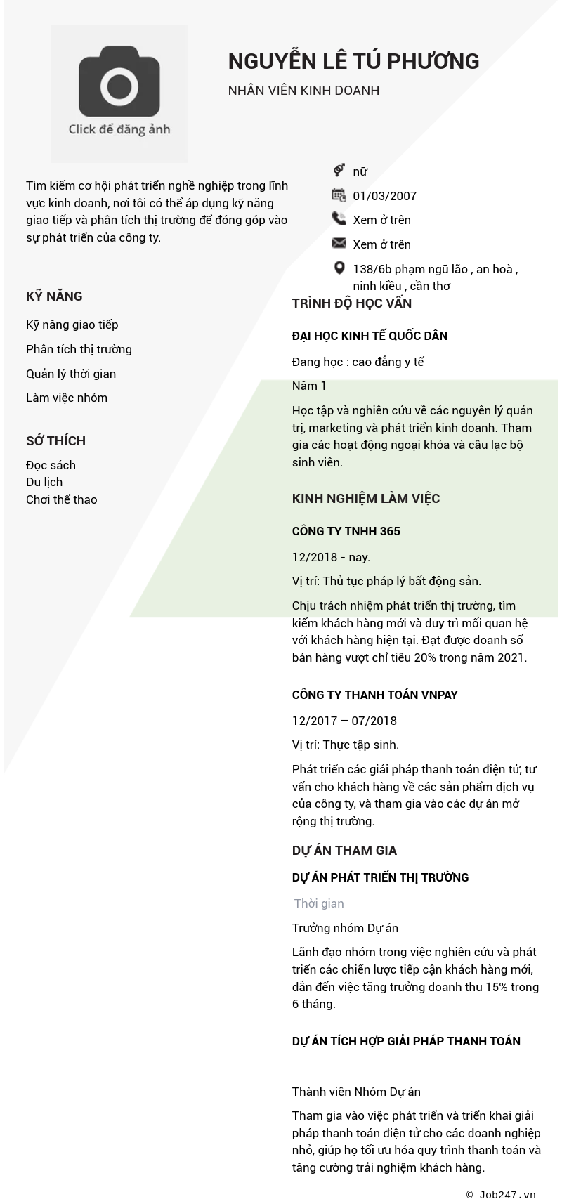 CV ứng viên