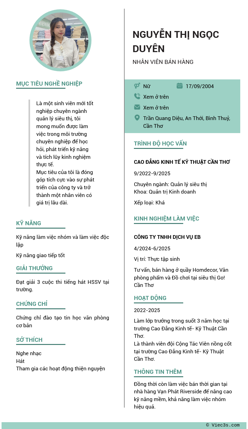 CV ứng viên