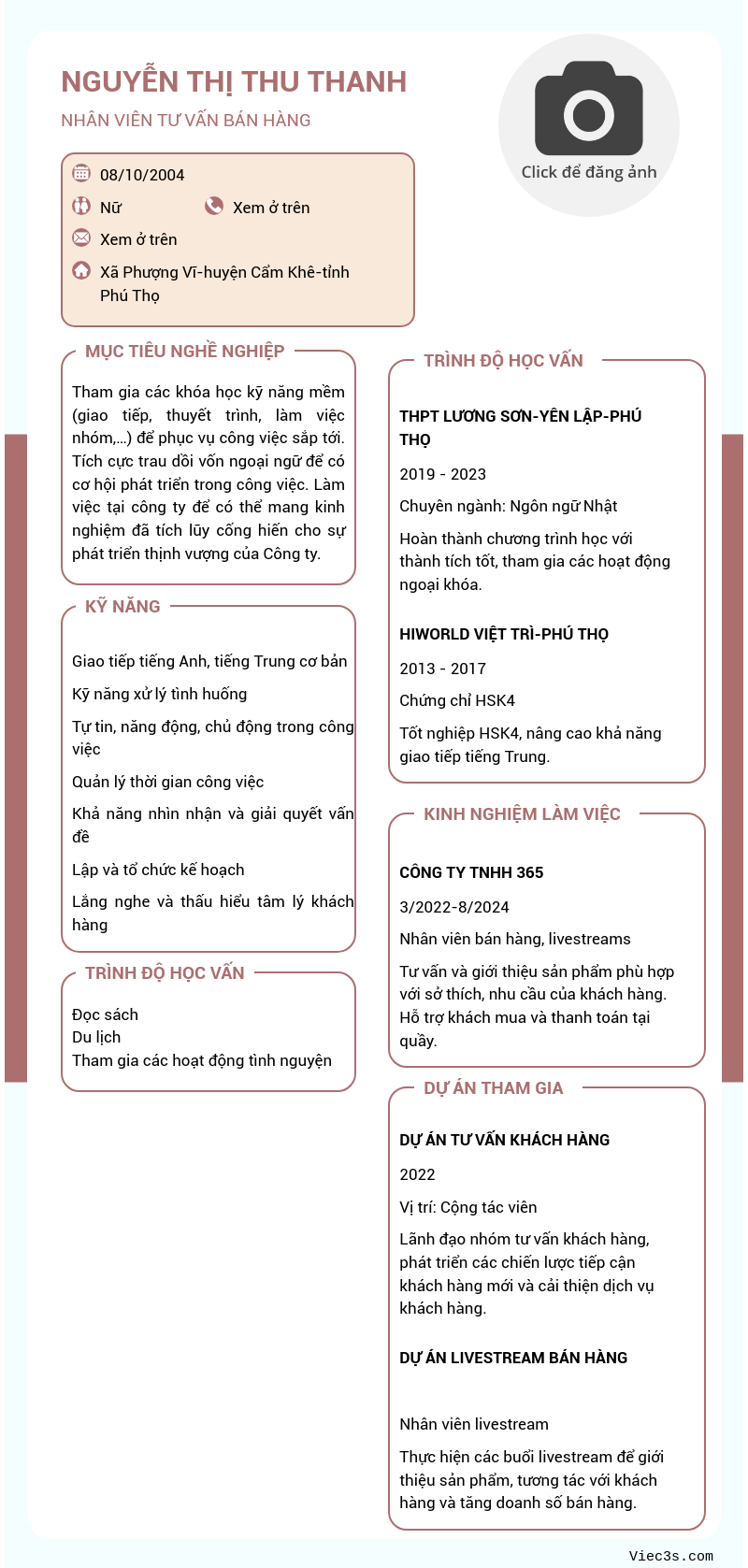 CV ứng viên