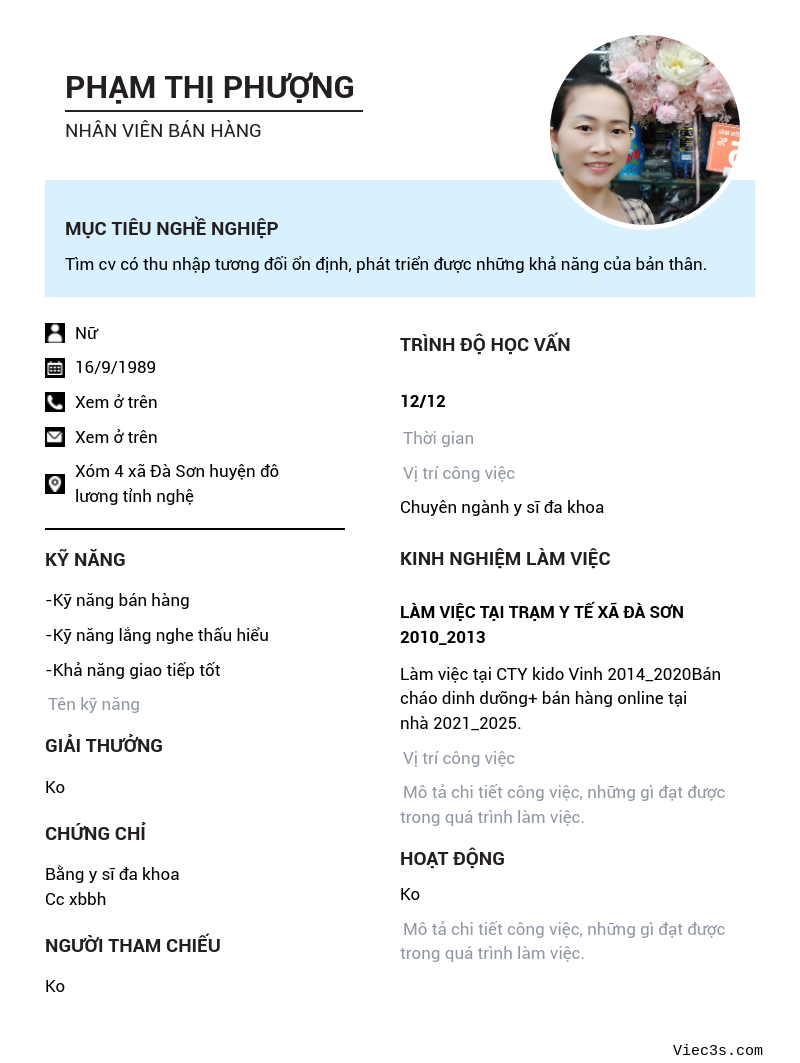 CV ứng viên