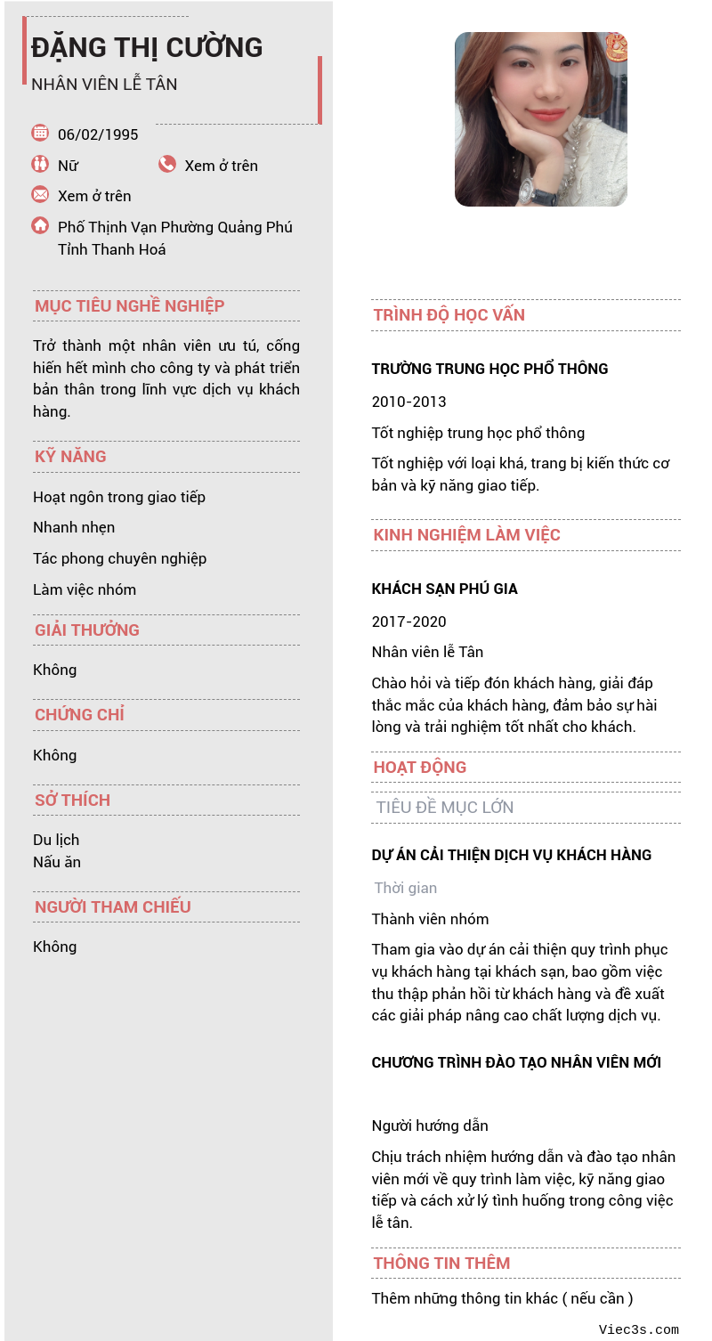 CV ứng viên