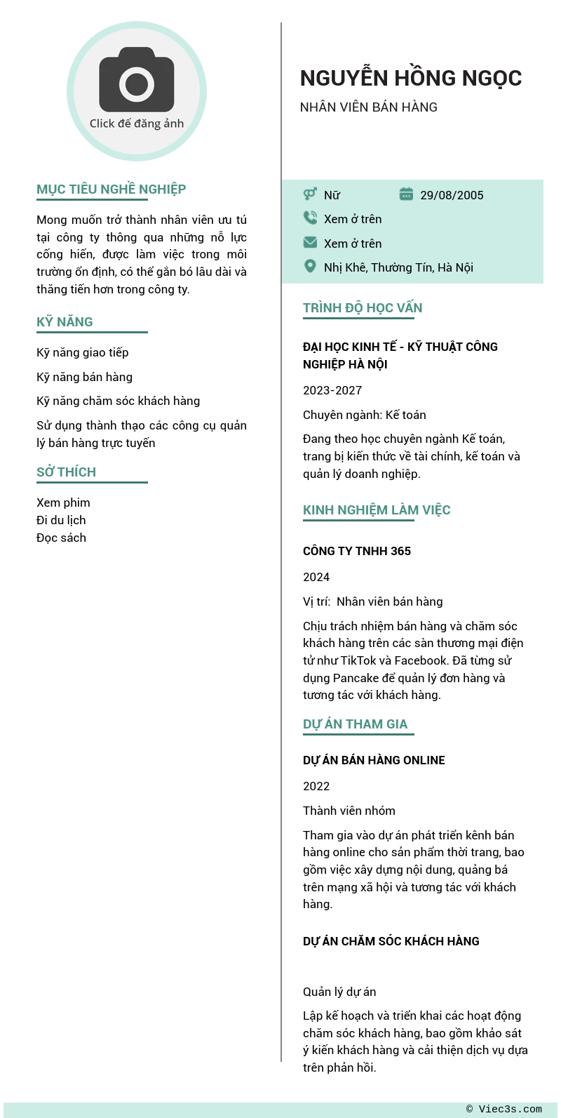 CV ứng viên