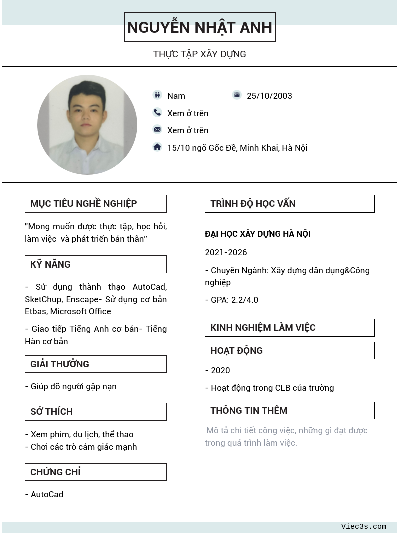 CV ứng viên