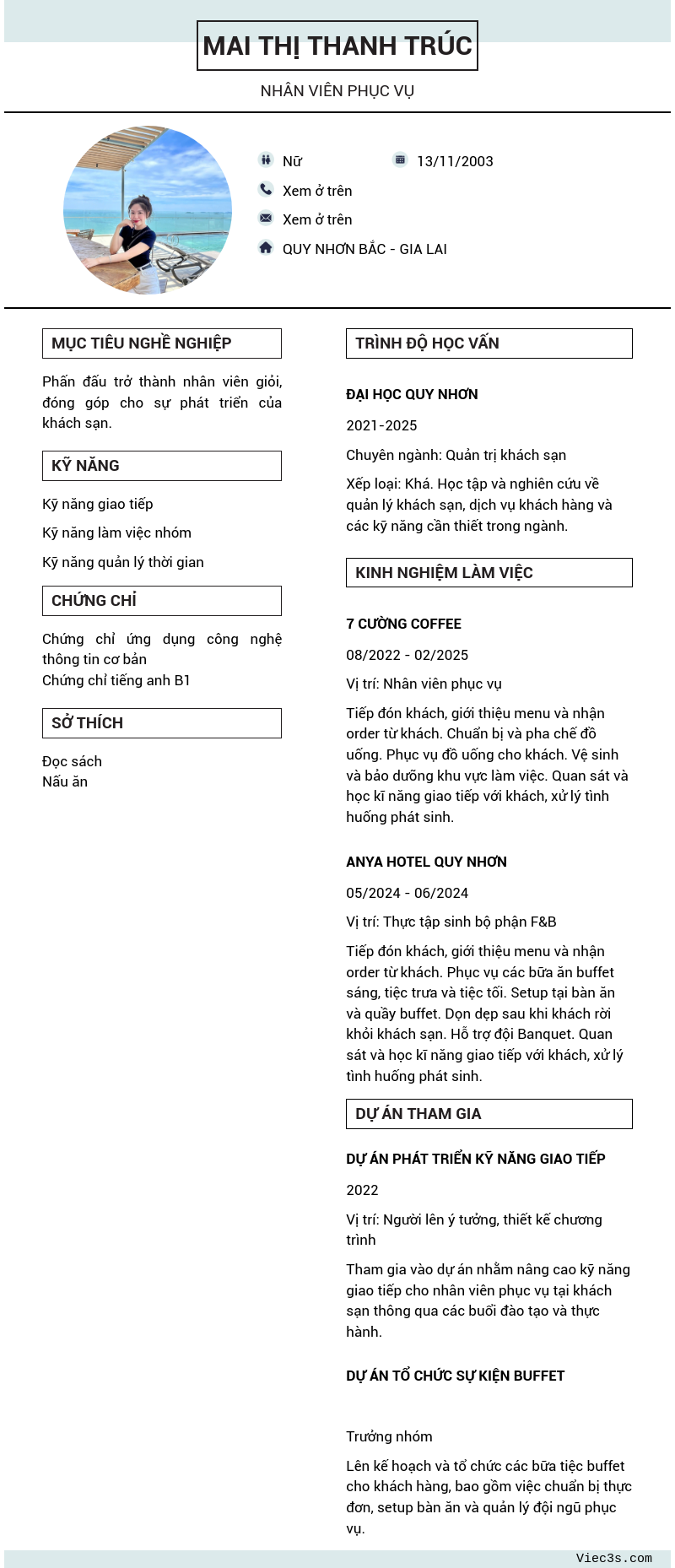 CV ứng viên