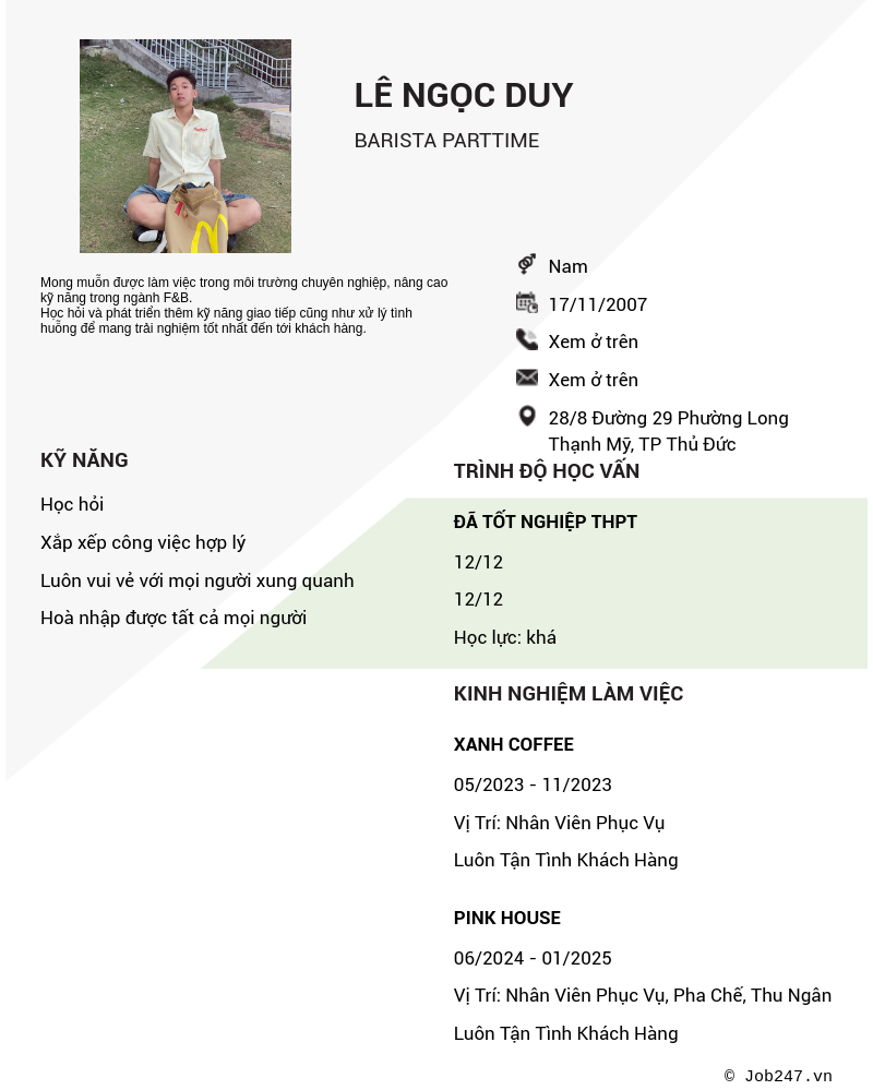 CV ứng viên